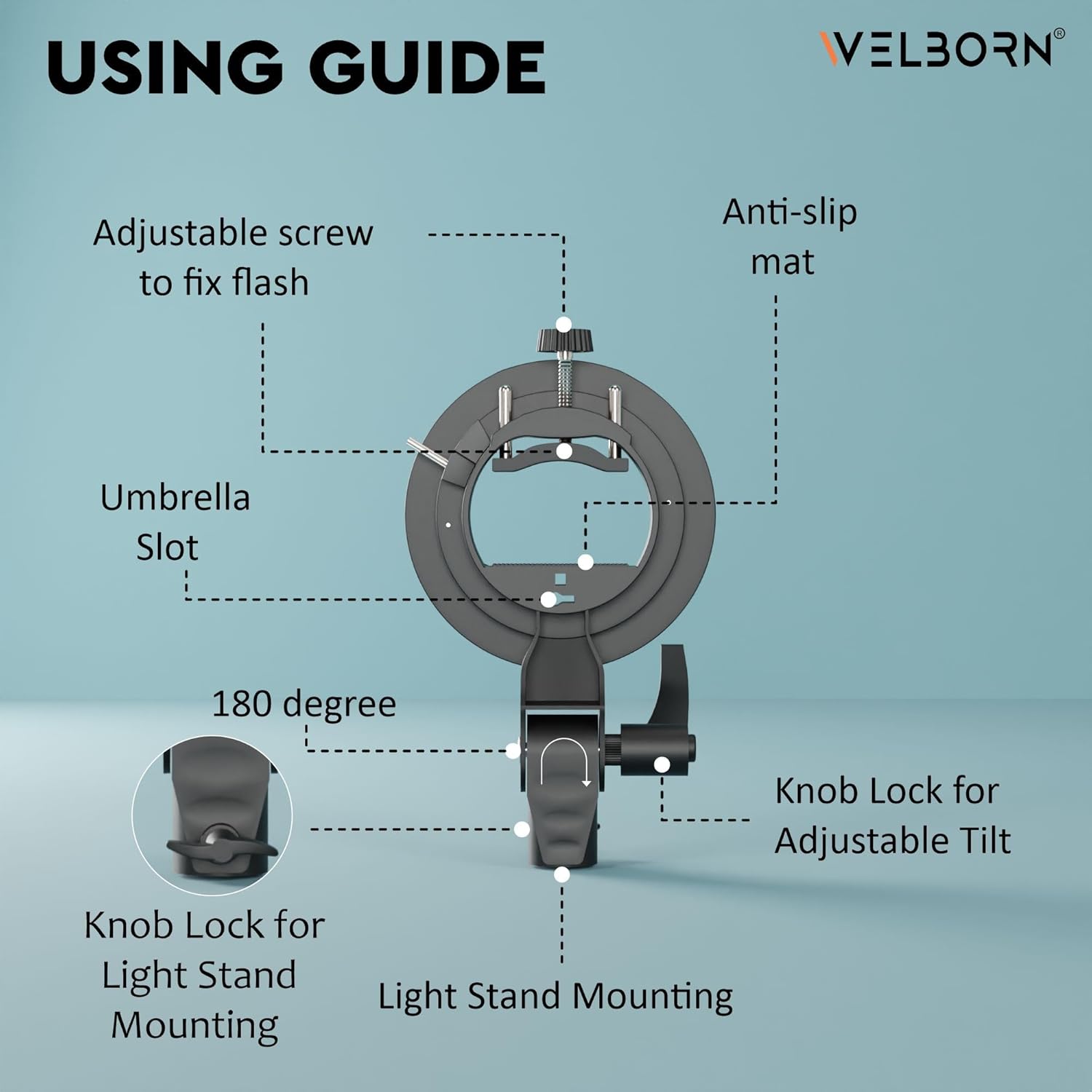 Welborn S Bracket S-Type Elinchrom S Mount Holder Welborn S Bracket S-Type Elinchrom S Mount Holder